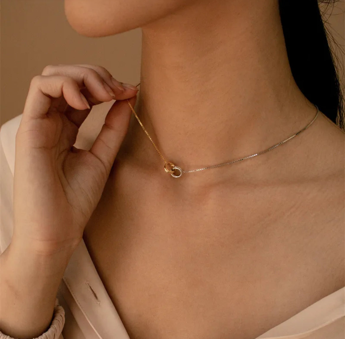 Stainless Steel Silver & Gold Necklace
