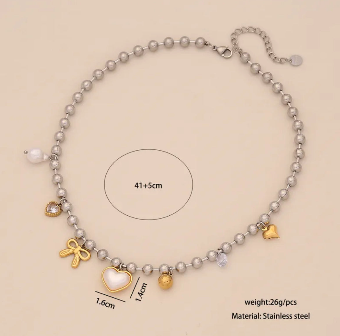 Stainless Steel Charms Necklace