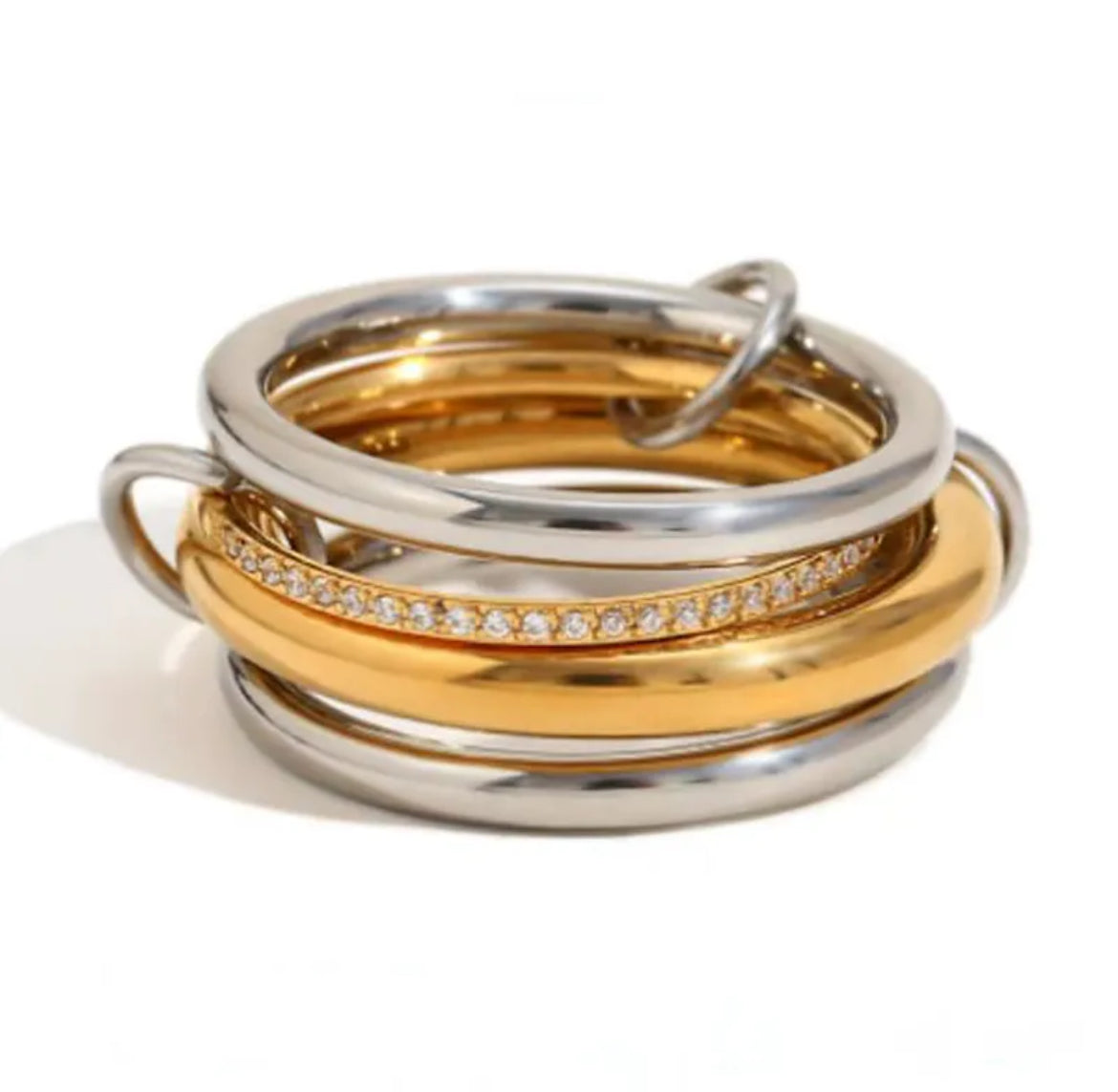 Silver & Gold Plated Stainless Steel Ring
